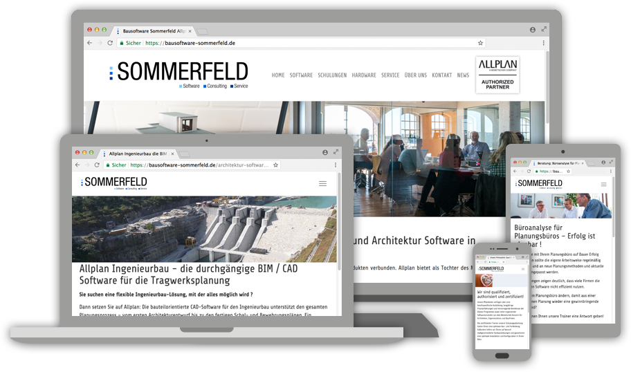 Webdesign für Bausoftware Sommerfeld